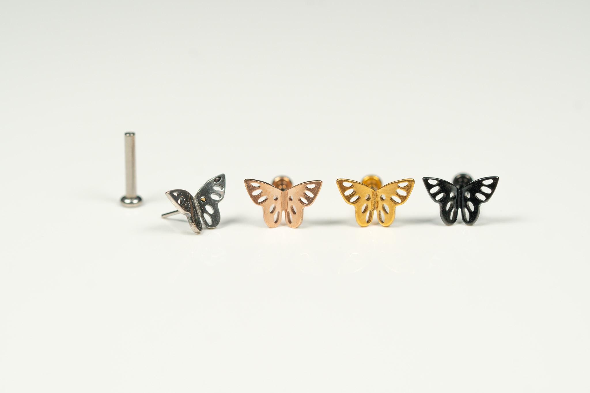 Mini Orecchini A Farfalla In Argento 925 – 18g/20g, Con Vite Posteriore, Per Cartilagine E Trago