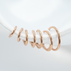 20G, 18G, 16G, Rose Gold Clicker Hoop, Nose Ring, Implant Grade Titanium, Septum Hoop, Nose Piercing, Cartilage Hoop, Conch Ring, Helix Hoop