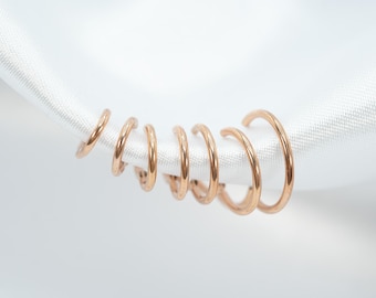 20G, 18G, 16G, Rose Gold Clicker Hoop, Nose Ring, Implant Grade Titanium, Septum Hoop, Nose Piercing, Cartilage Hoop, Conch Ring, Helix Hoop