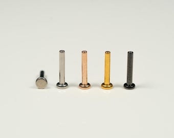 20G, 18G, 16G Threadless ASTM F-136 Implant Grade Titanium Posts, Threadless Earring Backs, Back Posts, Replacement Bar, Push In Studs