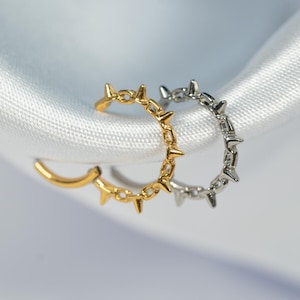 16G Barb Wire Septum Ring, Titanium Clicker Hoop, Nose Ring, Daith Hoop, Septum Piercing, Cartilage Hoop, Helix Hoop, Hinged Segment AC20