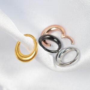 16G Fat Crescent Moon Septum Ring, Titanium Clicker Hoop, Nose Ring, Daith Hoop, Septum Piercing, Helix Hoop, Hinged Segment W32