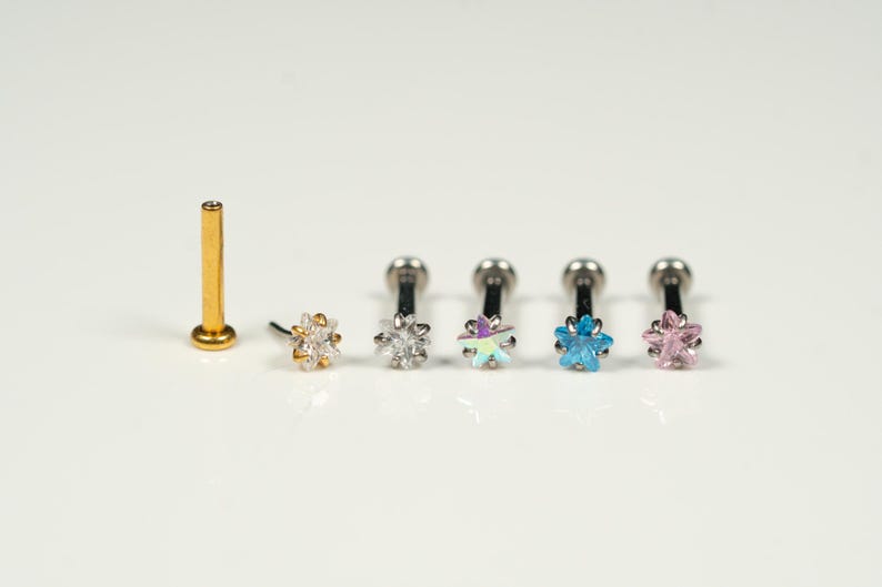 Nose Rings Post 20G, 18G, 16G Tiny Star Studs, Nose Studs, Threadless Flat Back Stud ...