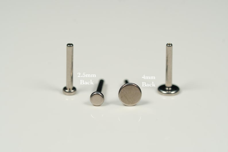 Pu&ograve; includere: Tre pezzi di gioielleria per il corpo argentati, due sono perni posteriori da 2,5 mm e uno &egrave; un perno posteriore da 4 mm. I perni posteriori da 2,5 mm sono piatti e rotondi, mentre il perno posteriore da 4 mm &egrave; un disco piatto.
