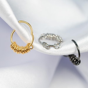 18G, 16G Bangles Septum Ring, Titanium Clicker Hoop, Nose Ring, Daith Hoop, Septum Piercing, Cartilage Hoop, Helix Hoop, Hinged Segment Z35
