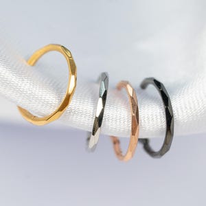 16G Faceted Septum Ring, Titanium Clicker Hoop, Nose Ring, Daith Hoop, Septum Piercing, Cartilage Hoop, Helix Hoop, Hinged Segment U3