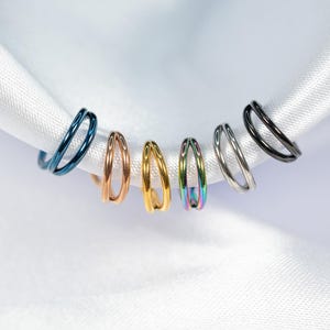 16G dubbele ring clicker hoepel, septumring, Daith Hoop, septum Hoop, neuspiercing, kraakbeenring, helixring, scharnierend segment V3