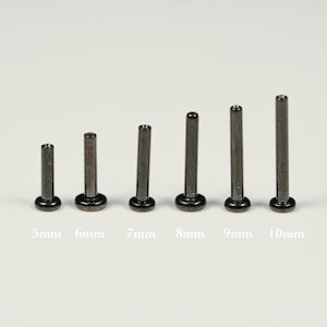 20G, 18G, 16G Black Threadless ASTM F-136 Implant Grade Titanium Posts, Threadless Earring Backs, Back Posts, Replacement Bar, Push In Studs