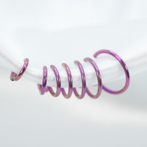 20G, 18G, 16G, Purple Clicker Hoop, Nose Ring, Implant Grade Titanium, Septum Hoop, Nose Piercing, Cartilage Hoop, Conch Hoop, Helix Hoop