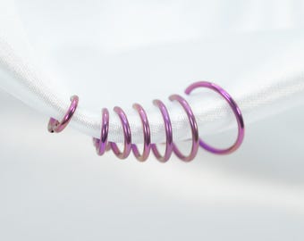 20G, 18G, 16G, Purple Clicker Hoop, Nose Ring, Implant Grade Titanium, Septum Hoop, Nose Piercing, Cartilage Hoop, Conch Hoop, Helix Hoop