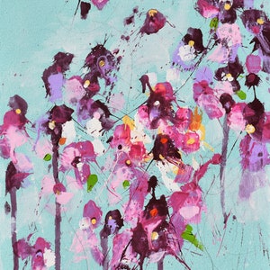 Flowers of Spring - 11 x 14 IN / 28 x 36 CM - Abstract Floral Oil Painting on Panel
