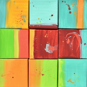 Colors of Fancy - Abstract Art - 12 x 12 IN / 30 x 30 CM - Abstract Oil Paintings on Canvas - Ready to Hang