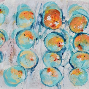 Daybreak - Abstract art - 24 x 12 IN / 61 x 30 CM - Abstract Mixed Media Painting on Panel