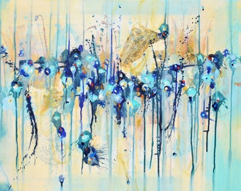 Navegando por un mundo nuevo- 36 x 24 IN / 91 x 61 CM - Pintura al óleo abstracta sobre lienzo, lista para colgar