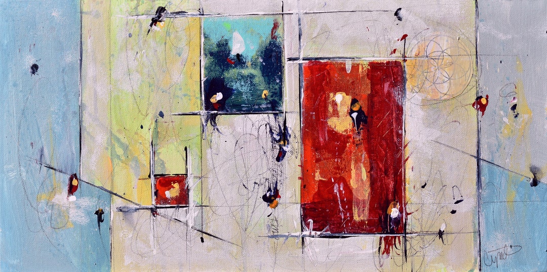 All Things in Time - Abstract Art - 10 X 20 IN / 25 X 51 CM - Abstract ...