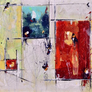 All Things In Time - Abstract Art - 10 x 20 IN / 25 x 51 CM - Abstract Painting On Panel
