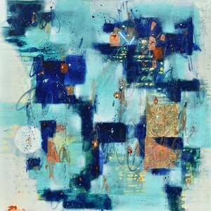 Soar With The Moon - Abstract art - 36 x 36 IN / 91 x 91 CM - Abstract Painting on Canvas, Ready to Hang