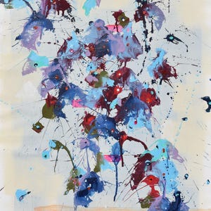 Days of Wine and Roses - 18 x 24 IN / 46 x 61 CM - Abstract Floral Painting on Unstretched Canvas