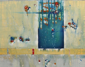 The Brightest Hour - Arte abstracto - 36 x 36 IN / 91 x 91 CM - Gran pintura abstracta al óleo sobre lienzo, lista para colgar