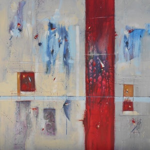 Abstract art - Walk The Ocean - 36 x 36 IN / 91 x 91 CM - Large Abstract Oil Painting on Canvas, Ready to Hang