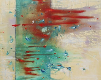 Lightness of Night - Abstract art - 36 x 36 IN / 91 x 91 CM - Abstract Oil Painting on Canvas, Ready to Hang