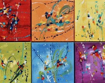 Farben des Vertrauens - abstrakte Kunst - 18 x 12 IN / 46 x 30 CM - Mini abstrakte Ölgemälde auf Leinwand - bereit zum Aufhängen
