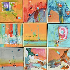 Cosmic Alchemy - Abstract Art - 12 x 12 IN / 30 x 30 CM - Abstract Oil Paintings on Canvas - Ready to Hang
