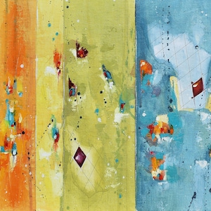 Colors of Spirit - Abstract art - 24 x 12 IN / 61 x 30 CM - Abstract Oil Painting on Panel