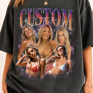 Comfort Colors Custom Bootleg Girlfriend Shirt, Personalize Bootleg Rap Tee, Custom Face Shirt, Bachelorette Party Shirt, Gift for Boyfriend