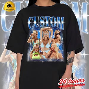 Custom Girlfriend Shirt, Face Shirt, Custom Vintage Bootleg Shirt, Personalized Birthday Bootleg Gift, Personalized Couple Gift, Group Shirt