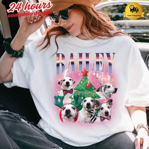 Custom Bootleg Pet Shirt, Custom Dog Shirt, Christmas Tree Bootleg Dog Photo, Custom Vintage Christmas Shirt, Personalized with Your Own Pet