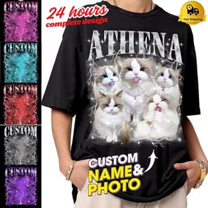 Maglietta personalizzata Bootleg Rap PET Comfort Colors, Animale domestico personalizzato, Maglietta personalizzata con grafica retrò anni '90, Maglietta Bootleg per cani, Il tuo Bootleg, il tuo design