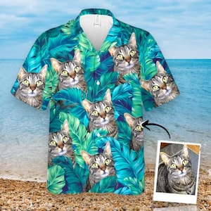 Custom Hawaiian Shirt with Face, Custom Hawaiian Shirt For Dog Lovers, Hawaiian shirt, Hawaiian Shirt Custom Pet, Hawaii Party Shirt
