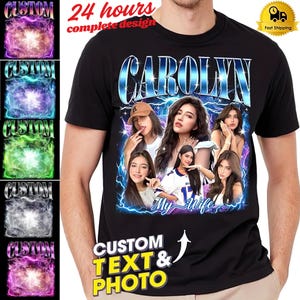Custom Girlfriend Shirt, Boyfriend Shirt with Your Photo, Custom Photo Shirt, Birthday Couple Shirt, Personalized Bootleg Shirt, Dog Shirt