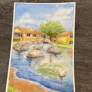 Einweihungskarte,Einweihungsgeschenk,Original handgemalte Aquarell Karten,Danke,Geburtstag,Muttertag,23 x 30 cm