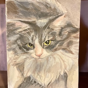 Haustier Geschenk, Katzen Geschenk, Original handgemalte Karten, Blanko Grußkarten, Dankes-Karte, Geburtstag, Muttertag, 13x18 cm