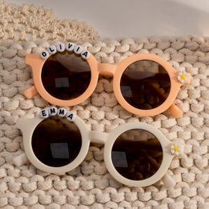 Personalized Little Girl Sunglasses,Toddler And Baby Sunglasses,Baby&#39;s Sunglasses With Name,Daisy Flower Sunglasses,Kids Birth Sunglasses