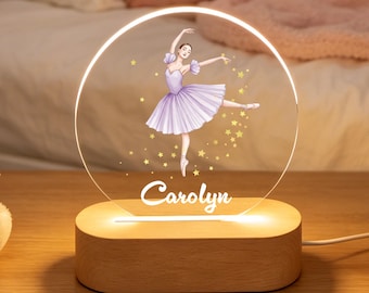 Personalised Ballet Night Light,Dance Gifts For Daughter,Ballerina LED Lamp,Girl Ballet Christmas Gift,Birthday Gift For Girl,Nursery Decor