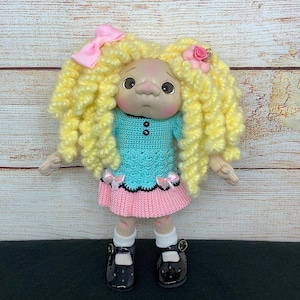 Eloise, 9 inch OOAK Soft Sculpture Doll by Paty Ollaif