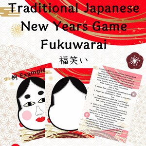 Traditional Japanese New Years Game Fukuwarai PDF Printable - Etsy