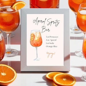 Insegna del bar Aperol Spritz / Ricetta del cocktail Aperol Spritz / Calligrafia moderna / Menu dei drink esclusivi / Download digitale della stazione Aperol Spritz