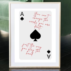 Card Game Wall Art |  Gamble Wall Art | Playing Card Poster | Retro Motivational Wall Art | Quotes Wall art Trendy | Digital Download