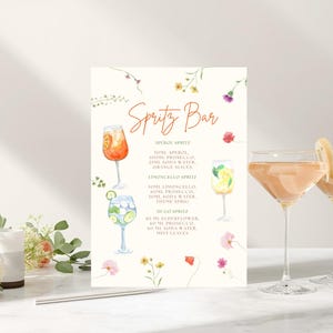 Plantilla de menú de bar de cócteles: Letrero de Aperol Spritz y Limoncello imagen 7