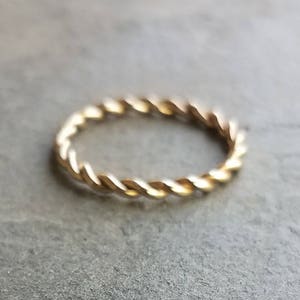 2mm Rose or Yellow Gold Twist Band Solid 14k Gold Eternity Ring Rope Wedding Band, Anniversary Ring, Promise Ring, or Stacking Ring image 5