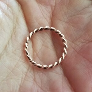 2mm Rose or Yellow Gold Twist Band Solid 14k Gold Eternity Ring Rope Wedding Band, Anniversary Ring, Promise Ring, or Stacking Ring image 3
