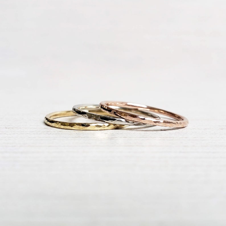 Simple Thin Gold Wedding Band in Choice of Finish Smooth Etsy UK