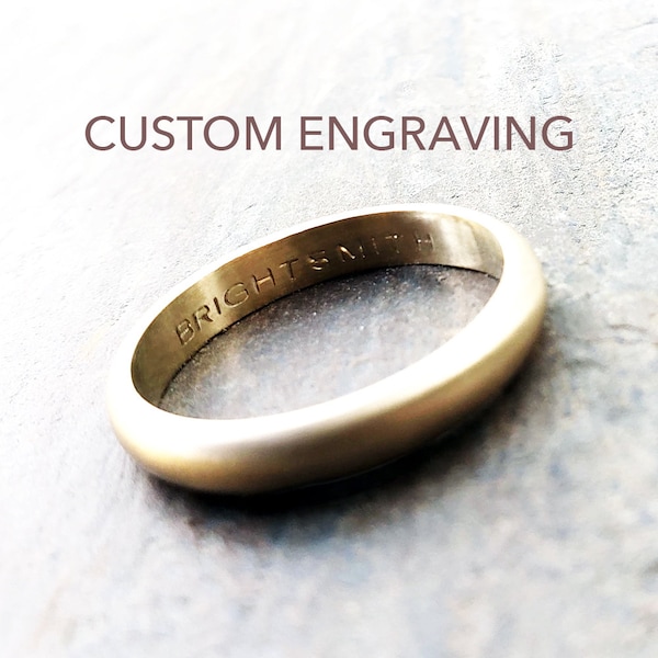 Add On Listing: Engraving ONLY. Add a Personalized Inscription of Initials, Names, Date, or Message to Your Engraved Wedding Band