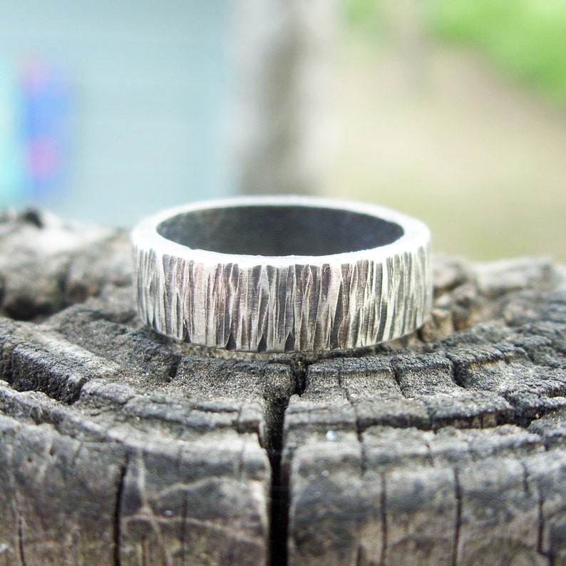 Personalized Tree Bark Wedding Band for Men or Women Etsy