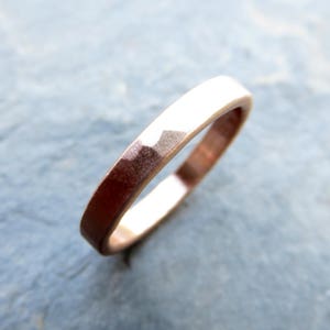 3mm Hammered Gold Ring. Wedding Band in Solid 14k Yellow or Rose Gold in Matte or High Polish Finish,