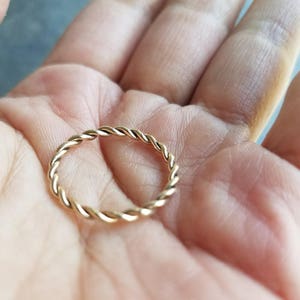 2mm Rose or Yellow Gold Twist Band Solid 14k Gold Eternity Ring Rope Wedding Band, Anniversary Ring, Promise Ring, or Stacking Ring image 6